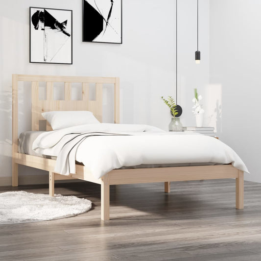 3104053 vidaXL Bed Frame without Mattress Solid Wood 100x200 cm (810007+818655)