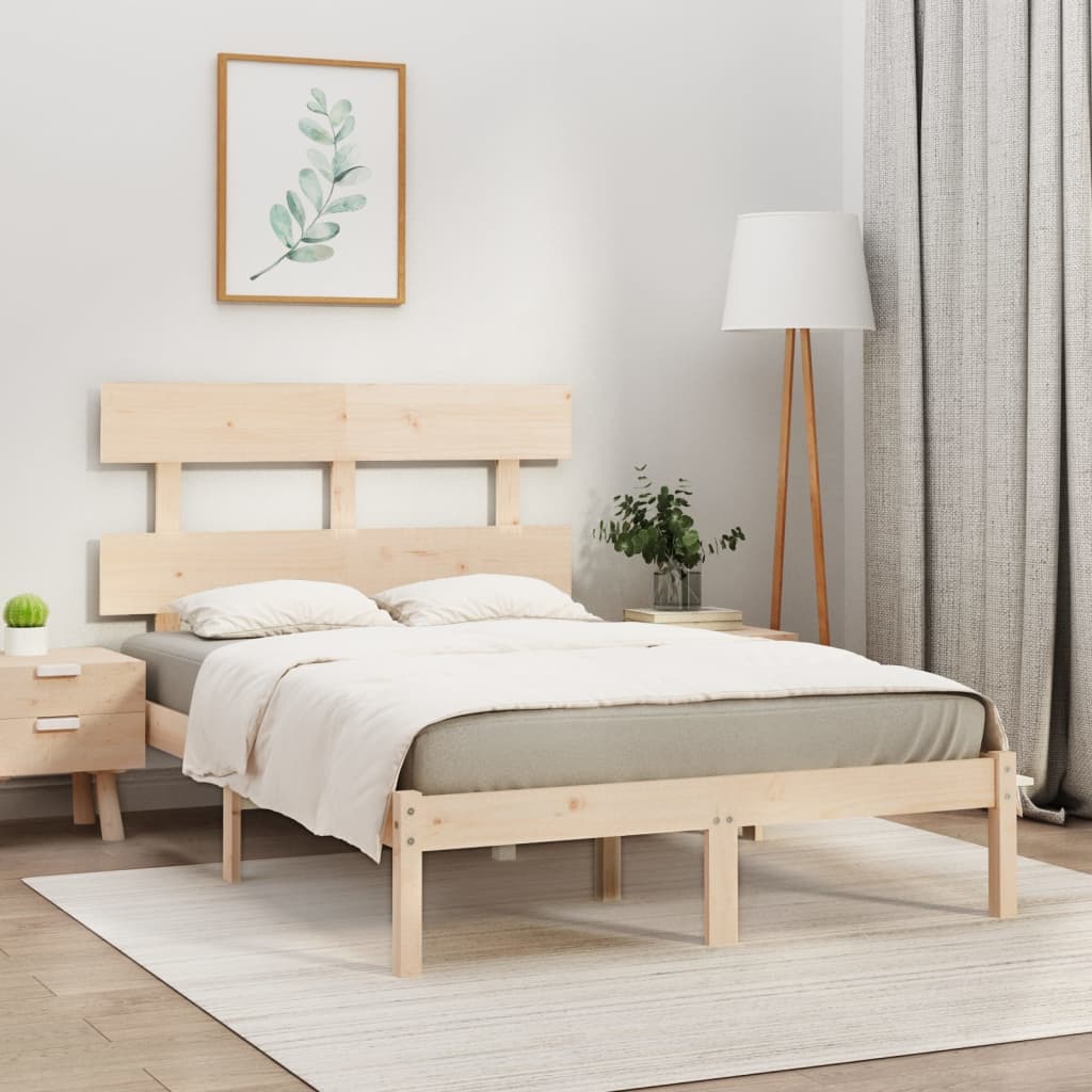 Bed Frame without Mattress 120x190 cm Small Double Solid Wood