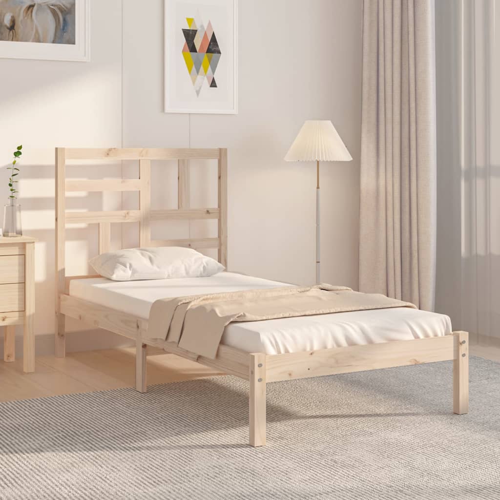 Bed Frame without Mattress Solid Wood 90x190 cm Single