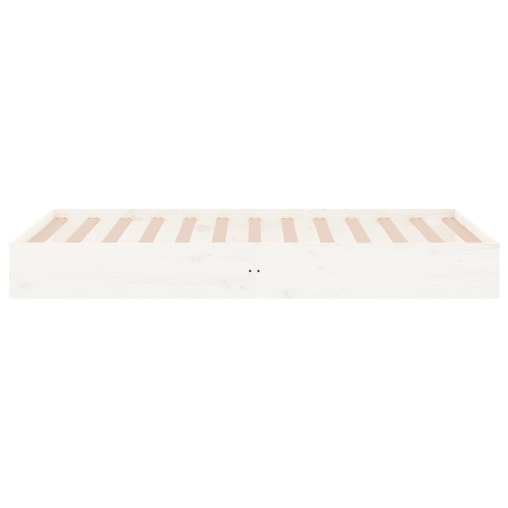 Bed Frame without Mattress White Solid Wood 100x200 cm