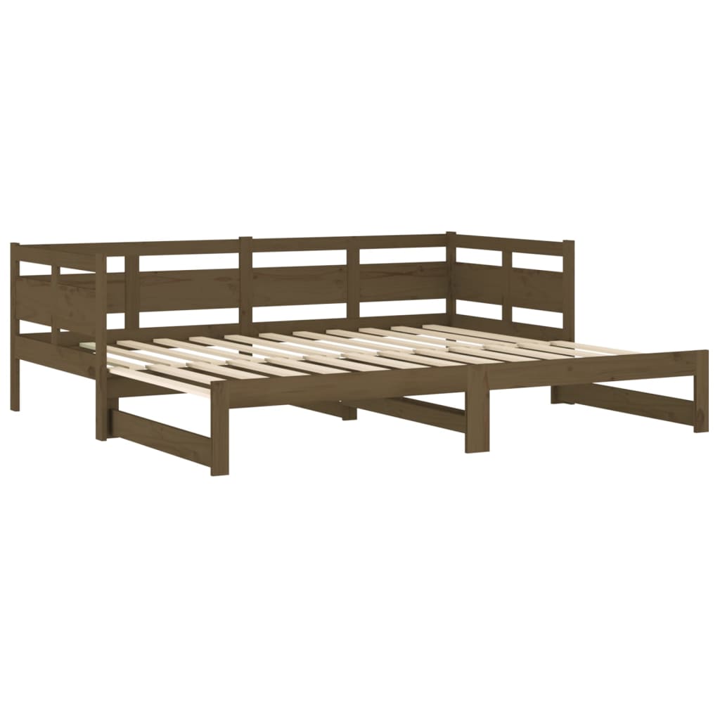 Pull-out Day Bed without Mattress Honey Brown 2x(80x200) cm