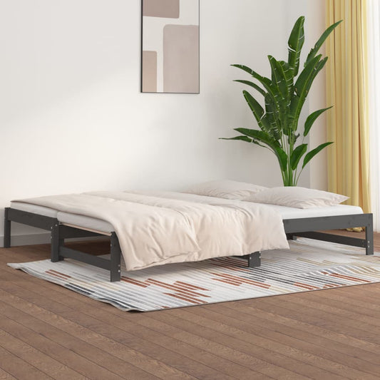 Pull-out Day Bed without Mattress Grey 2x(90x200) cm