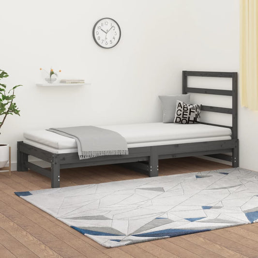 Pull-out Day Bed without Mattress Grey 2x(90x200) cm