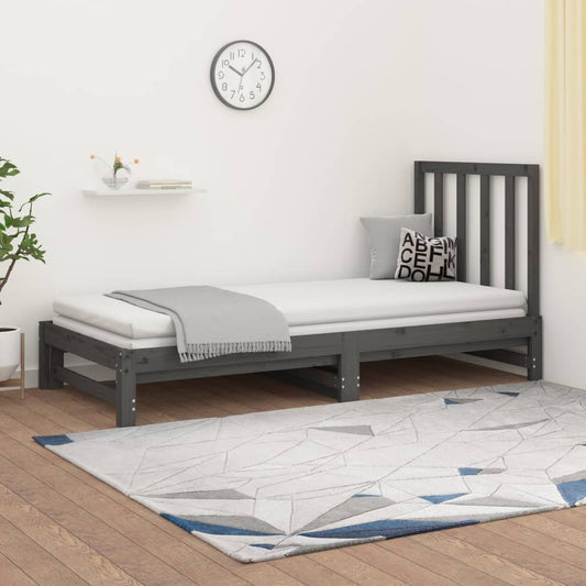 Pull-out Day Bed without Mattress Grey 2x(90x200) cm