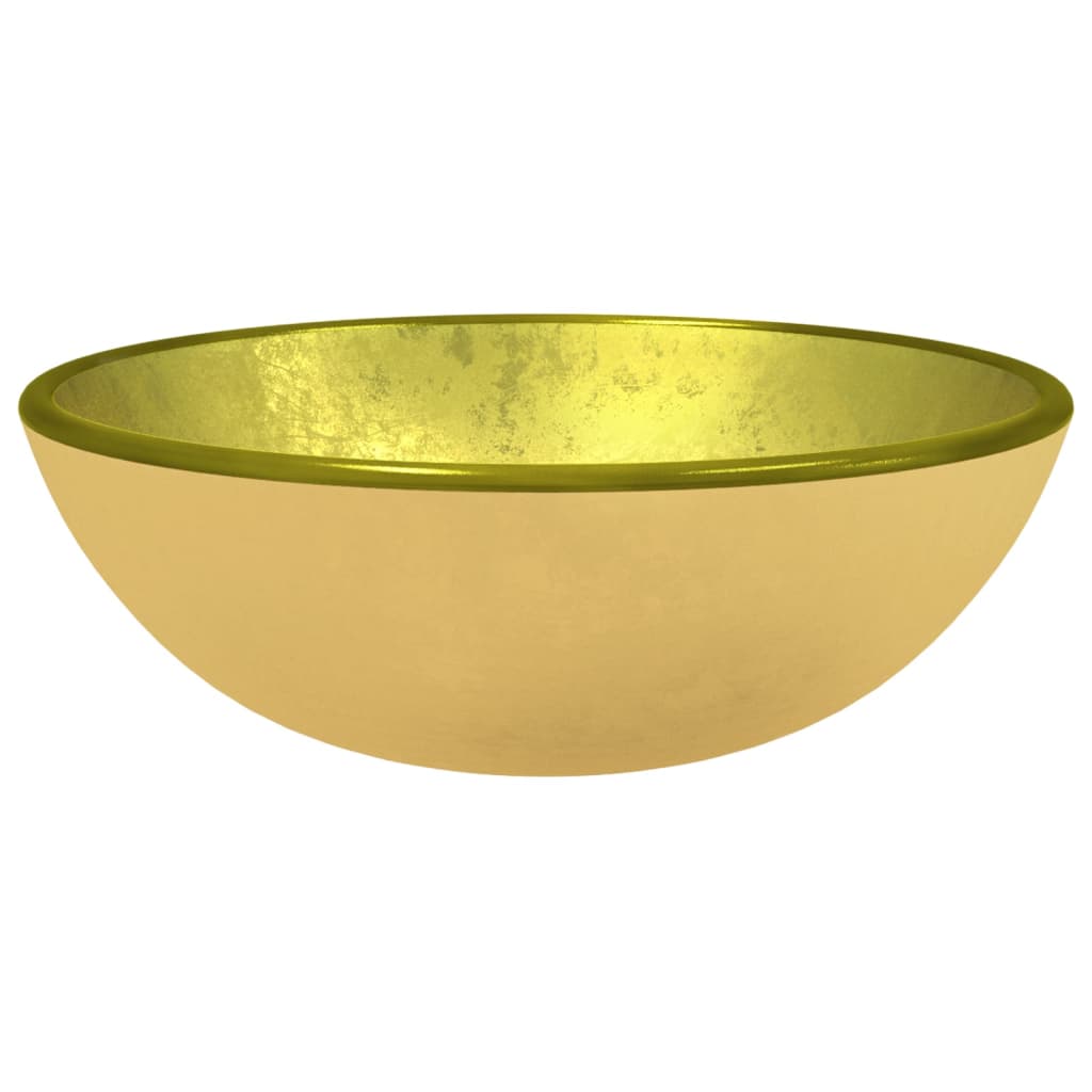 Basin Tempered Glass 35x12 cm Gold