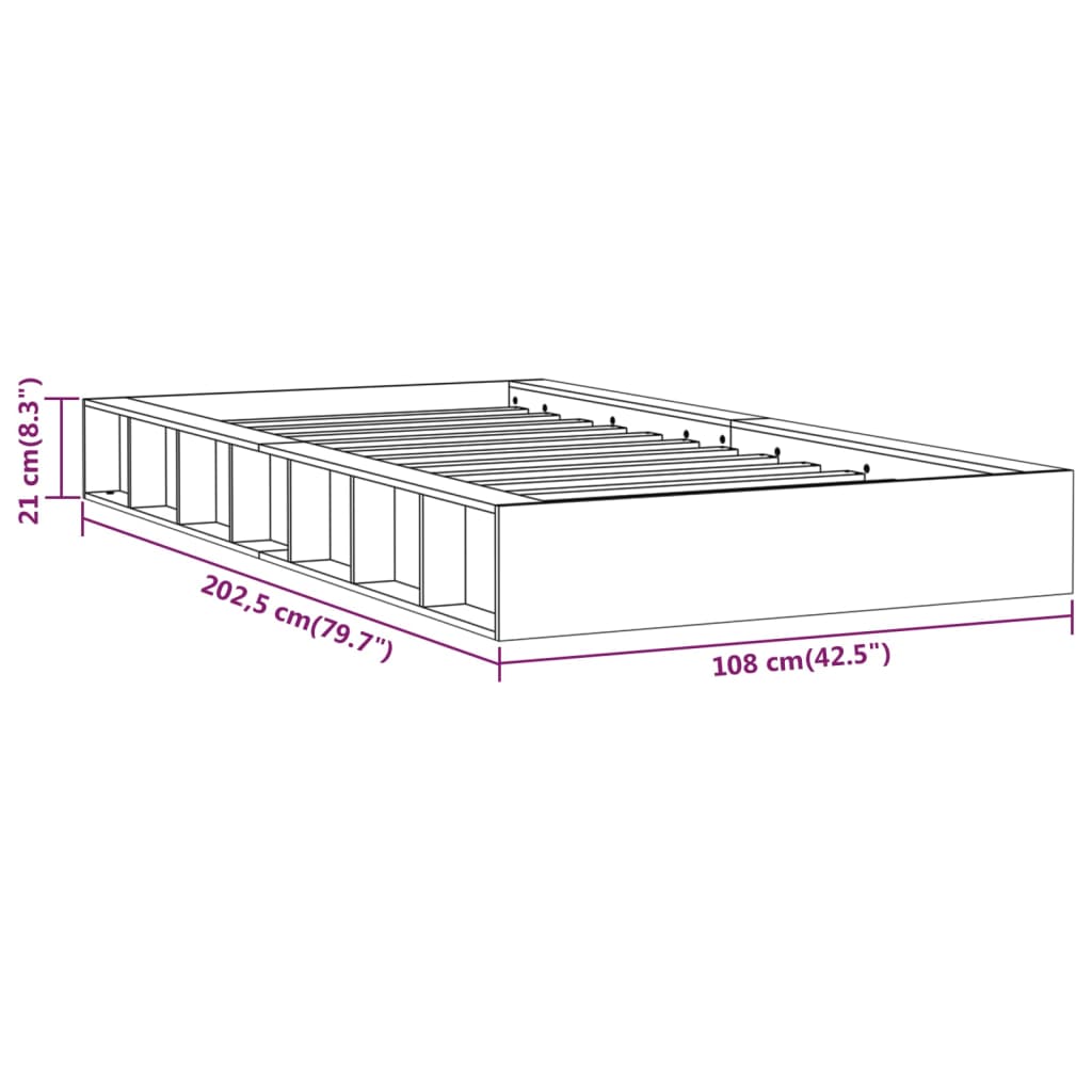 Bed Frame without Mattress White 90x200 cm Solid Wood