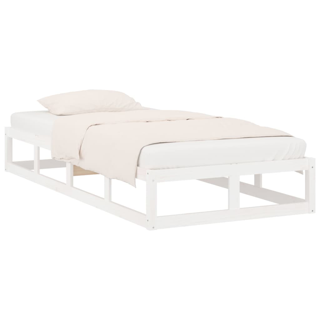 Bed Frame without Mattress White 90x200 cm Solid Wood