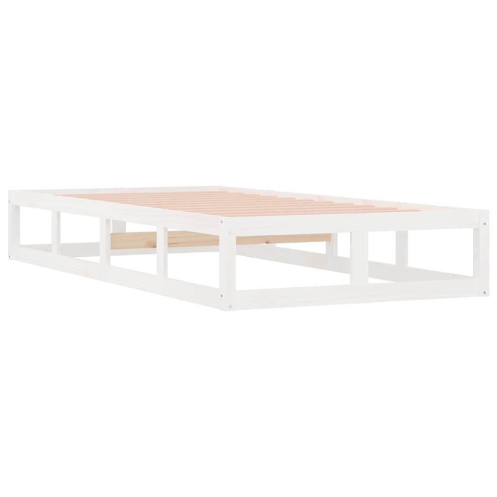 Bed Frame without Mattress White 90x200 cm Solid Wood