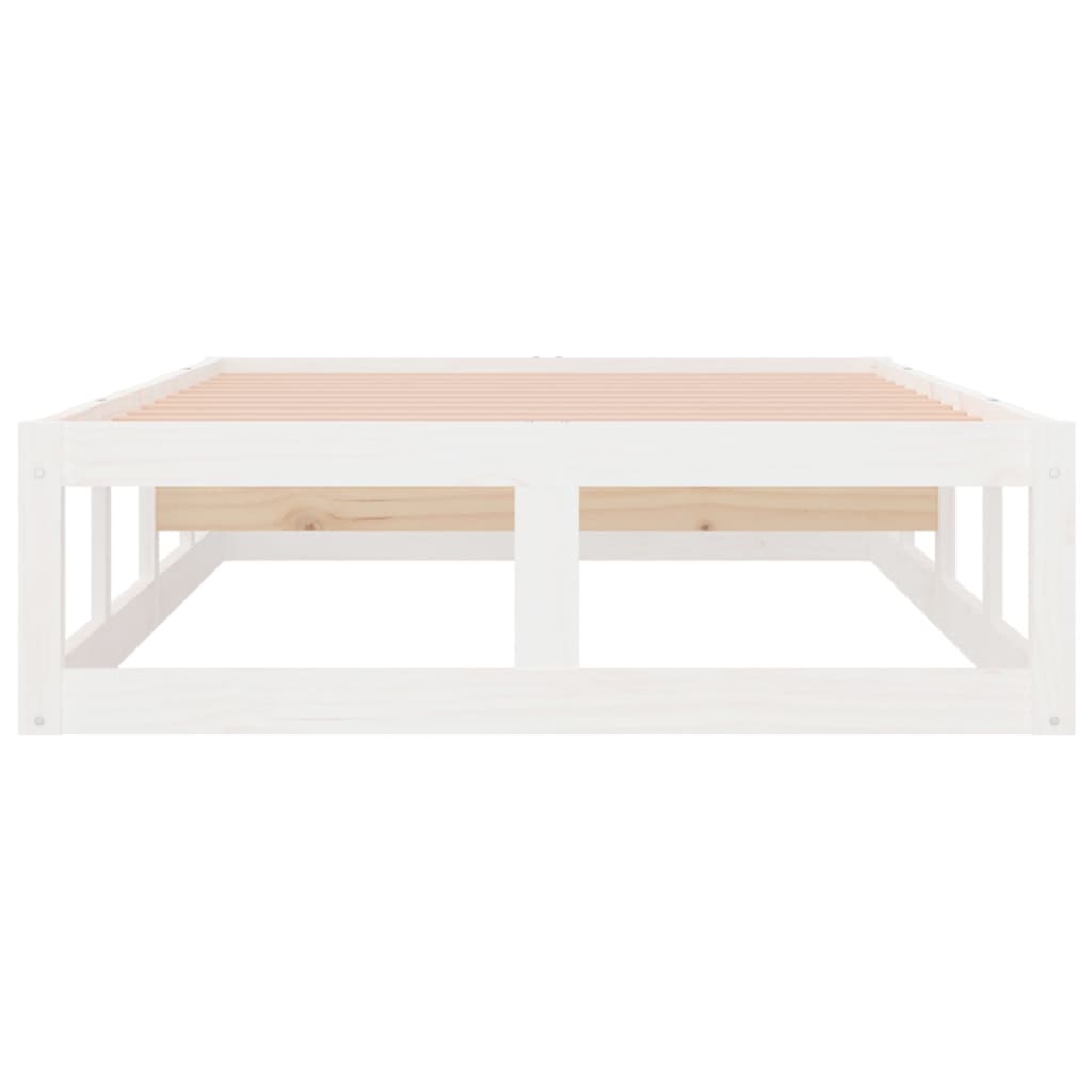 Bed Frame without Mattress White 90x200 cm Solid Wood