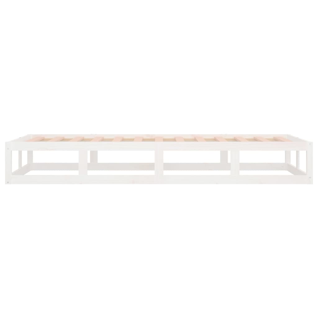 Bed Frame without Mattress White 90x200 cm Solid Wood