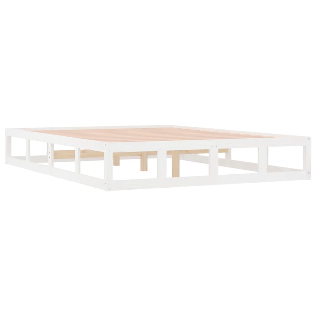 Bed Frame without Mattress White 120x190 cm Small Double  Solid Wood