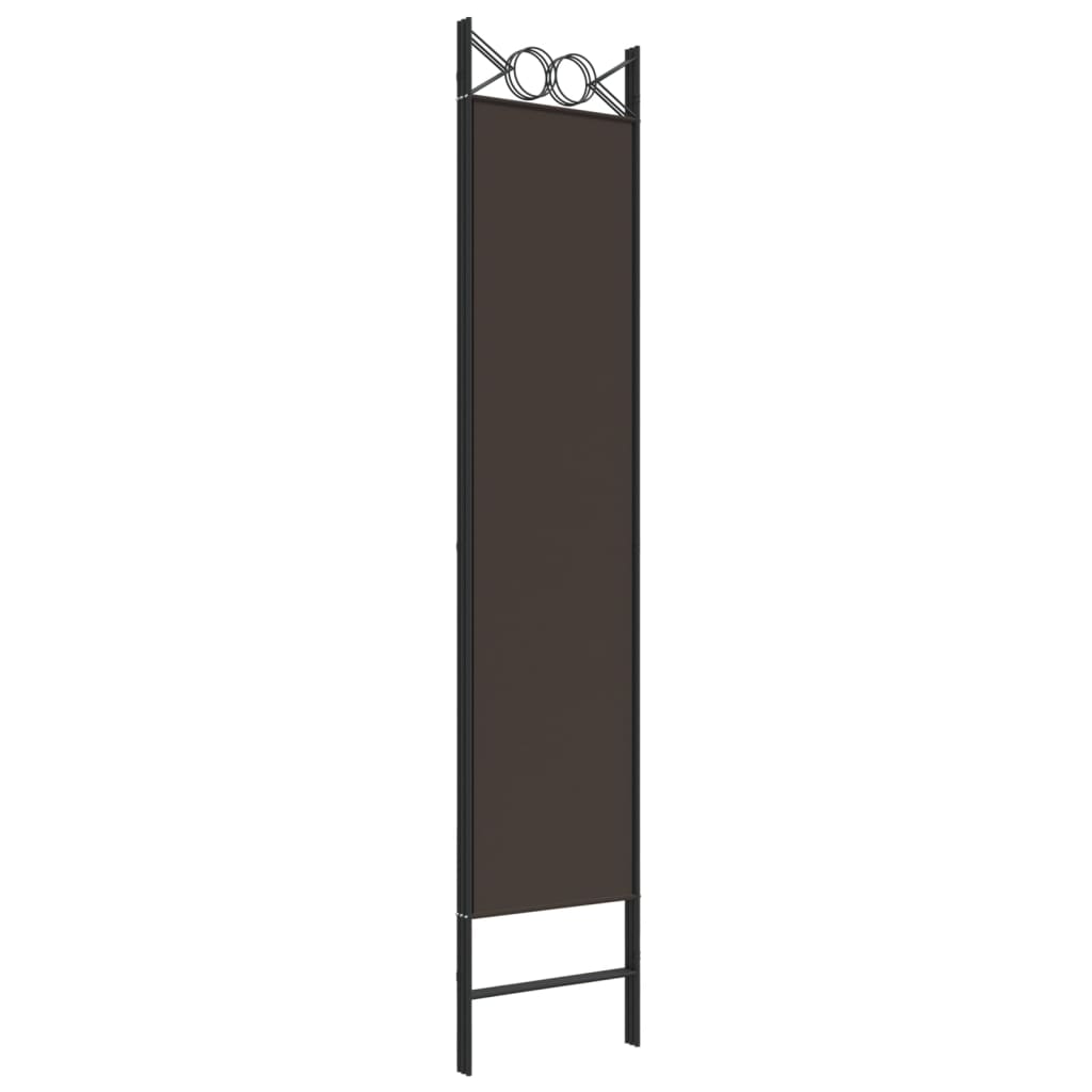 3-Panel Room Divider Brown 120x200 cm Fabric