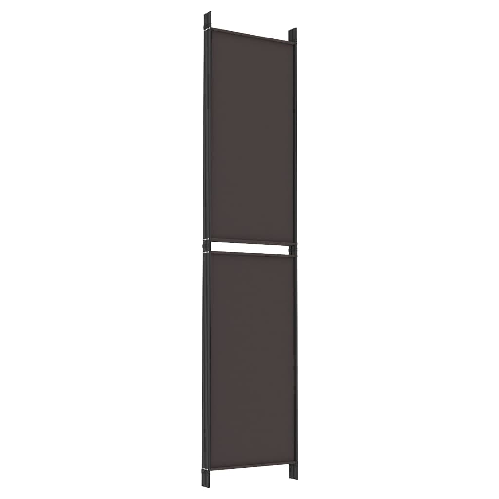 5-Panel Room Divider Brown 250x220 cm Fabric