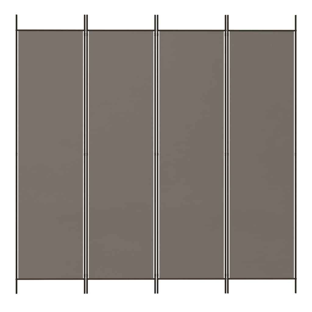 4-Panel Room Divider Anthracite 698x180 cm Fabric