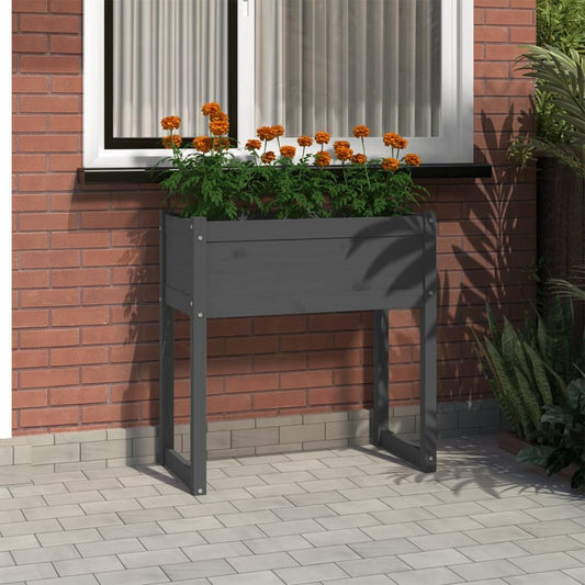 Planter Grey 78x40x81 cm Solid Wood Pine