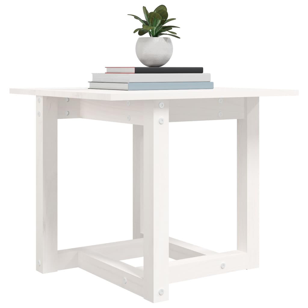 Coffee Table White 50x50x45 cm Solid Wood Pine