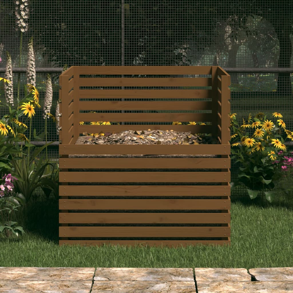 Composter Honey Brown 100x100x102 cm Solid Wood Pine