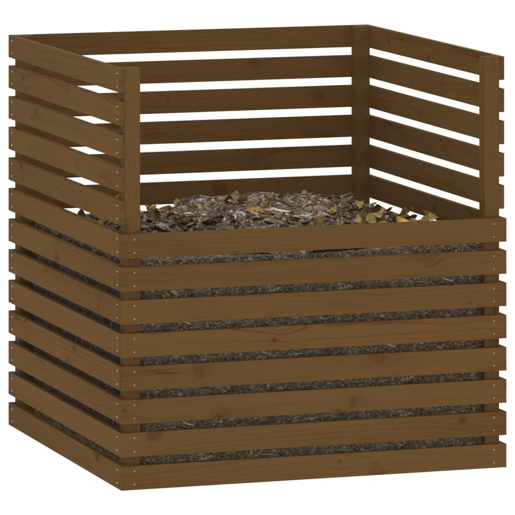 Composter Honey Brown 100x100x102 cm Solid Wood Pine