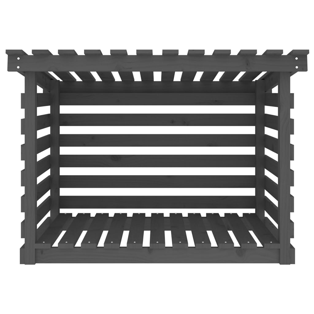 Firewood Rack Grey 108x73x79 cm Solid Wood Pine