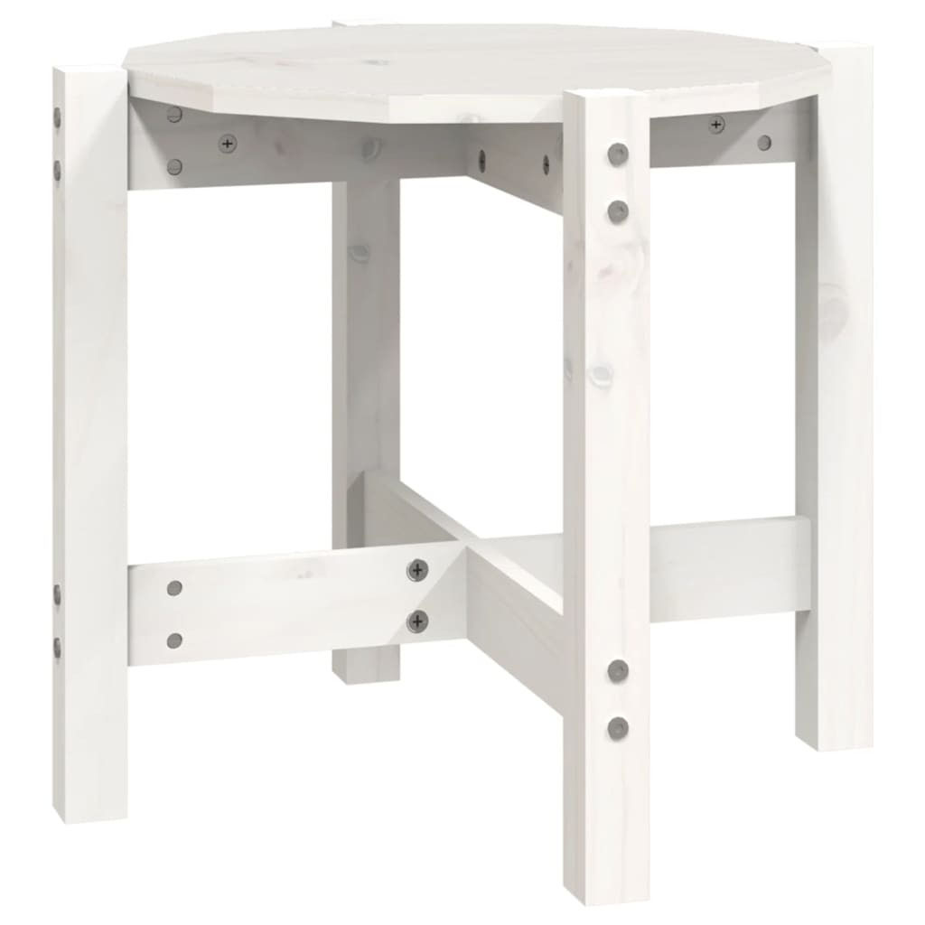 Coffee Table White Ø 52.5x45 cm Solid Wood Pine