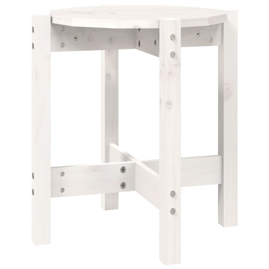 Coffee Table White Ø 42.5x45 cm Solid Wood Pine