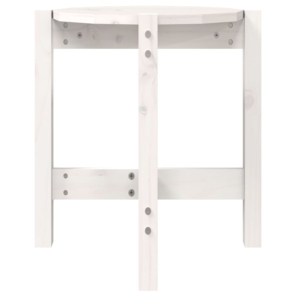 Coffee Table White Ø 42.5x45 cm Solid Wood Pine