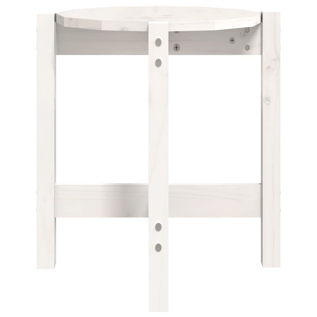 Coffee Table White Ø 42.5x45 cm Solid Wood Pine