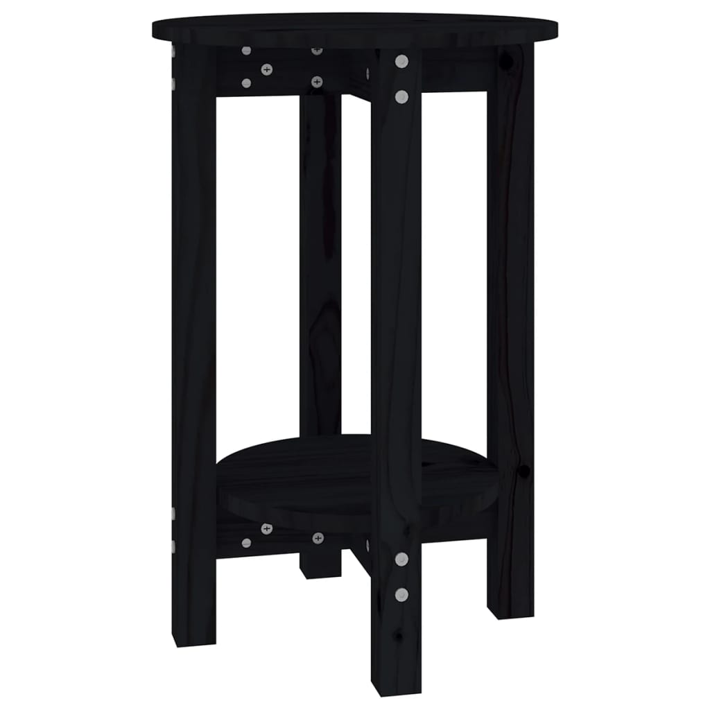 Coffee Table Black Ø 40x60 cm Solid Wood Pine
