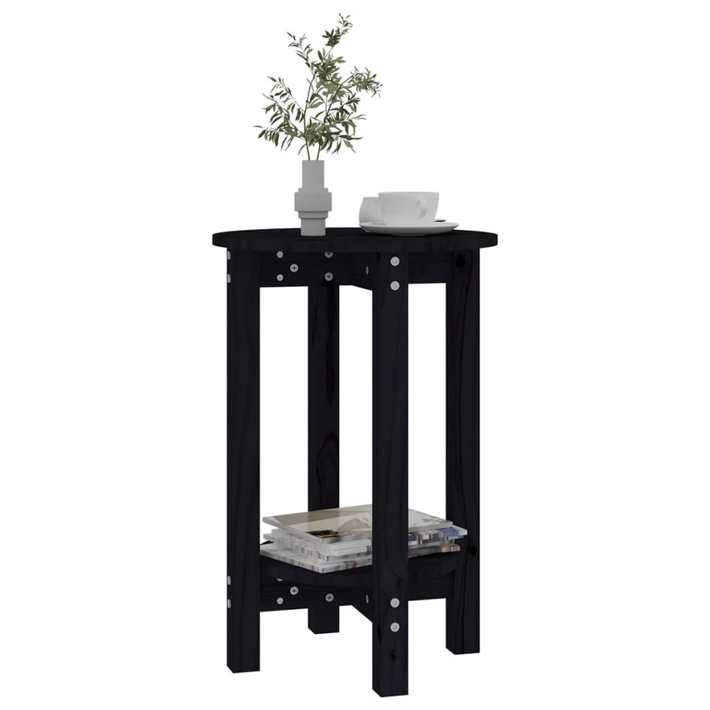 Coffee Table Black Ø 40x60 cm Solid Wood Pine