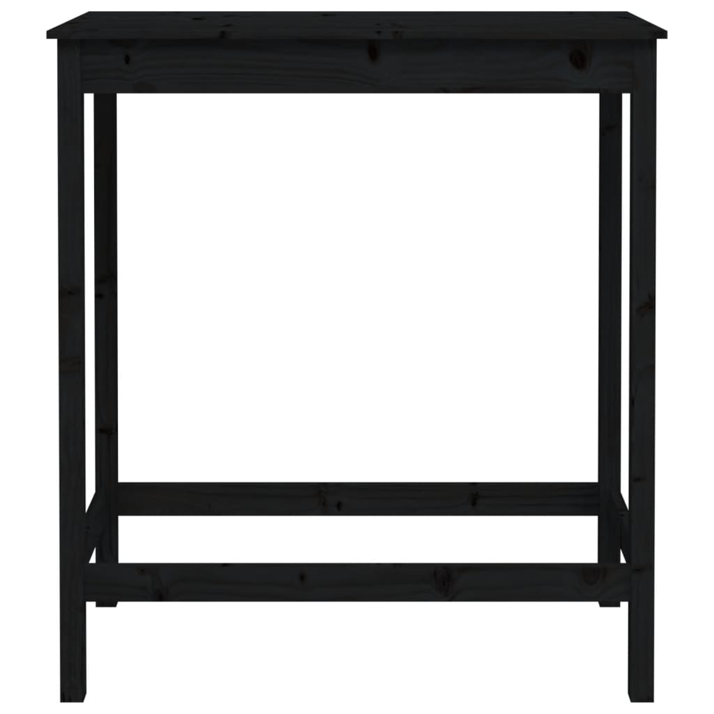 5 Piece Bar Set Black Solid Wood Pine