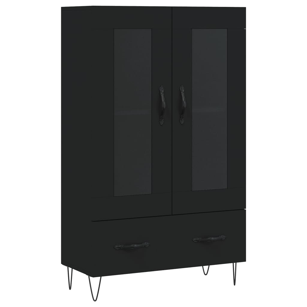 Highboard Black 69.5x31x115 cm Engineered Wood