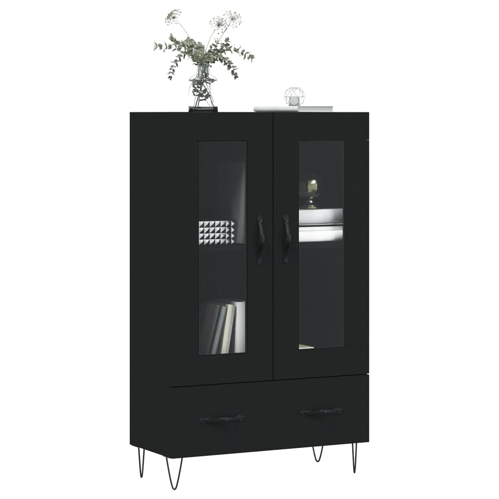Highboard Black 69.5x31x115 cm Engineered Wood