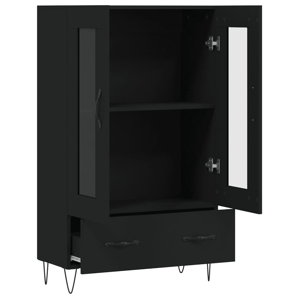 Highboard Black 69.5x31x115 cm Engineered Wood