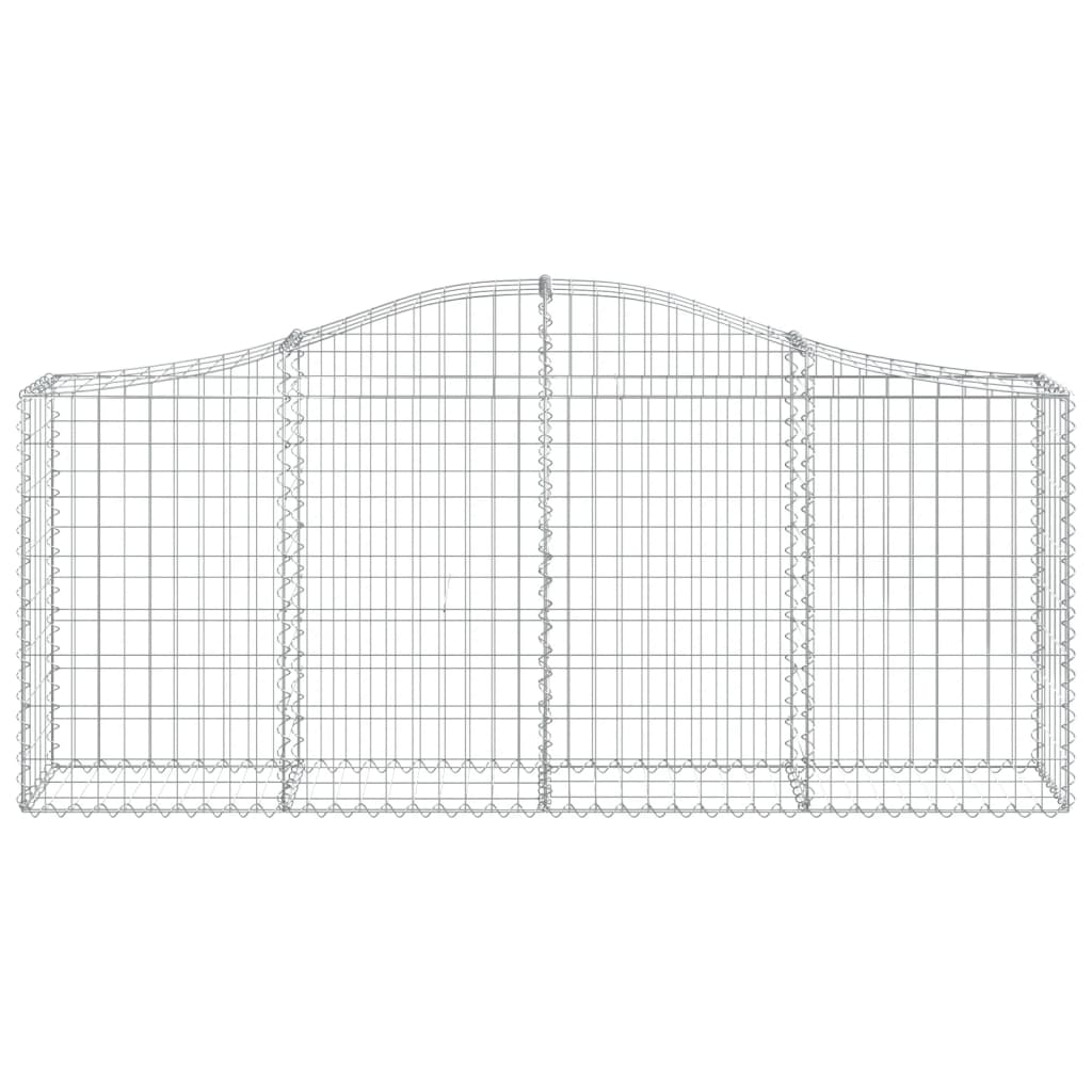 Arched Gabion Baskets 5 pcs 200x30x80/100 cm Galvanised Iron