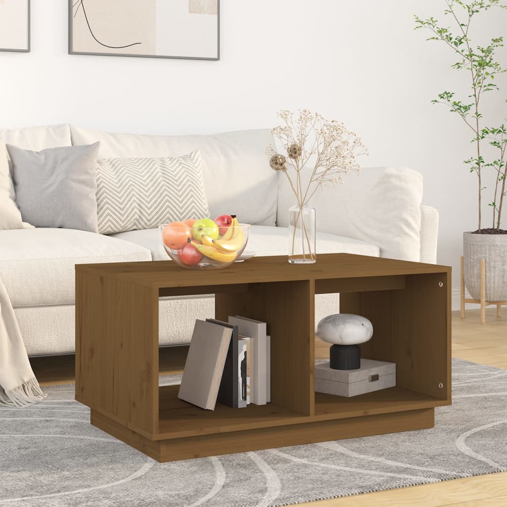 Coffee Table Honey Brown 80x50x40 cm Solid Wood Pine