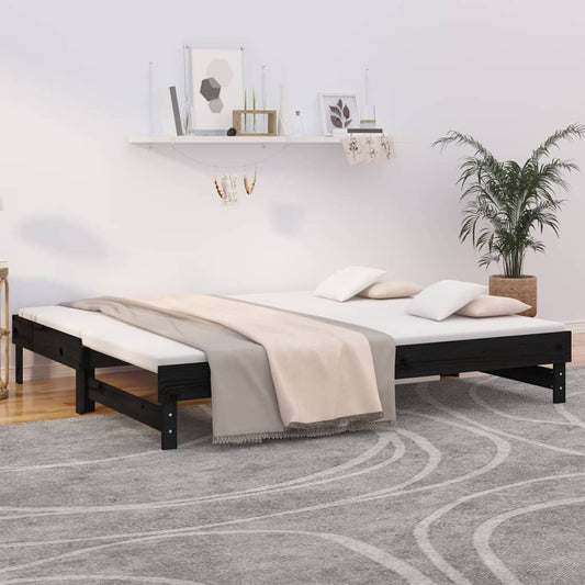 Pull-out Day Bed without Mattress Black 2x(80x200) cm