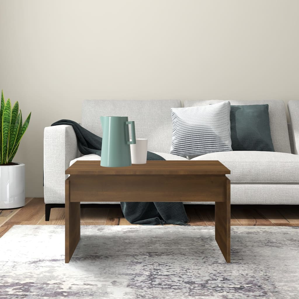 Coffee Table Brown Oak 68x50x38 cm Engineered Wood