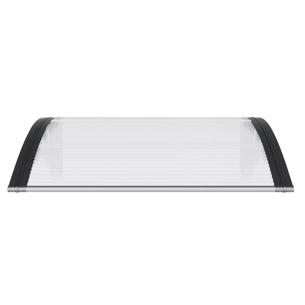 Door Canopy Black and Transparent 100x75 cm Polycarbonate