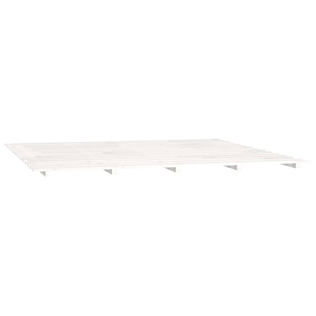 Bed Frame without Mattress White 160x200 cm Solid Wood Pine