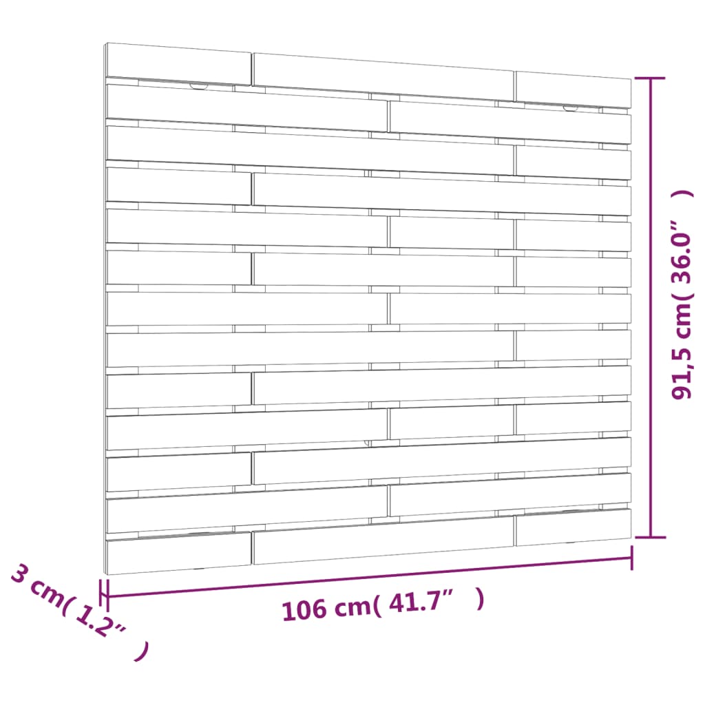 Wall Headboard Honey Brown 106x3x91.5 cm Solid Wood Pine