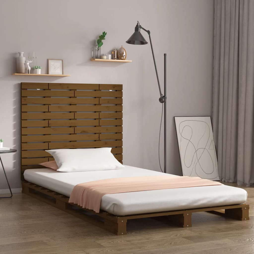 Wall Headboard Honey Brown 106x3x91.5 cm Solid Wood Pine
