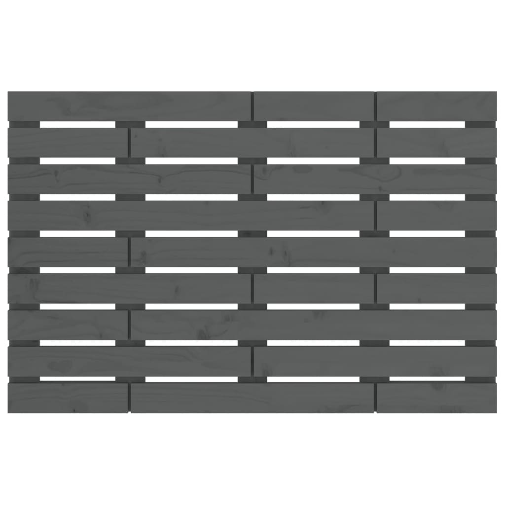 Wall Headboard Grey 106x3x63 cm Solid Wood Pine