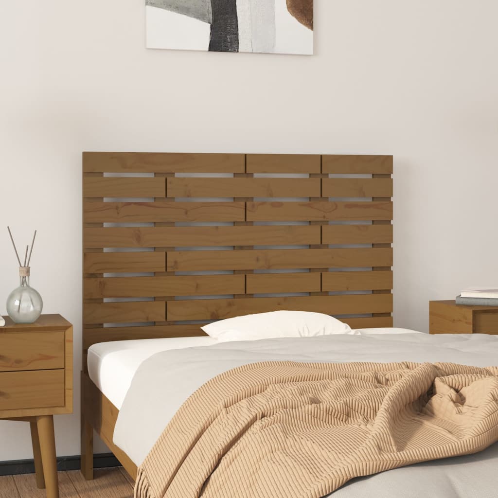 Wall Headboard Honey Brown 106x3x63 cm Solid Wood Pine