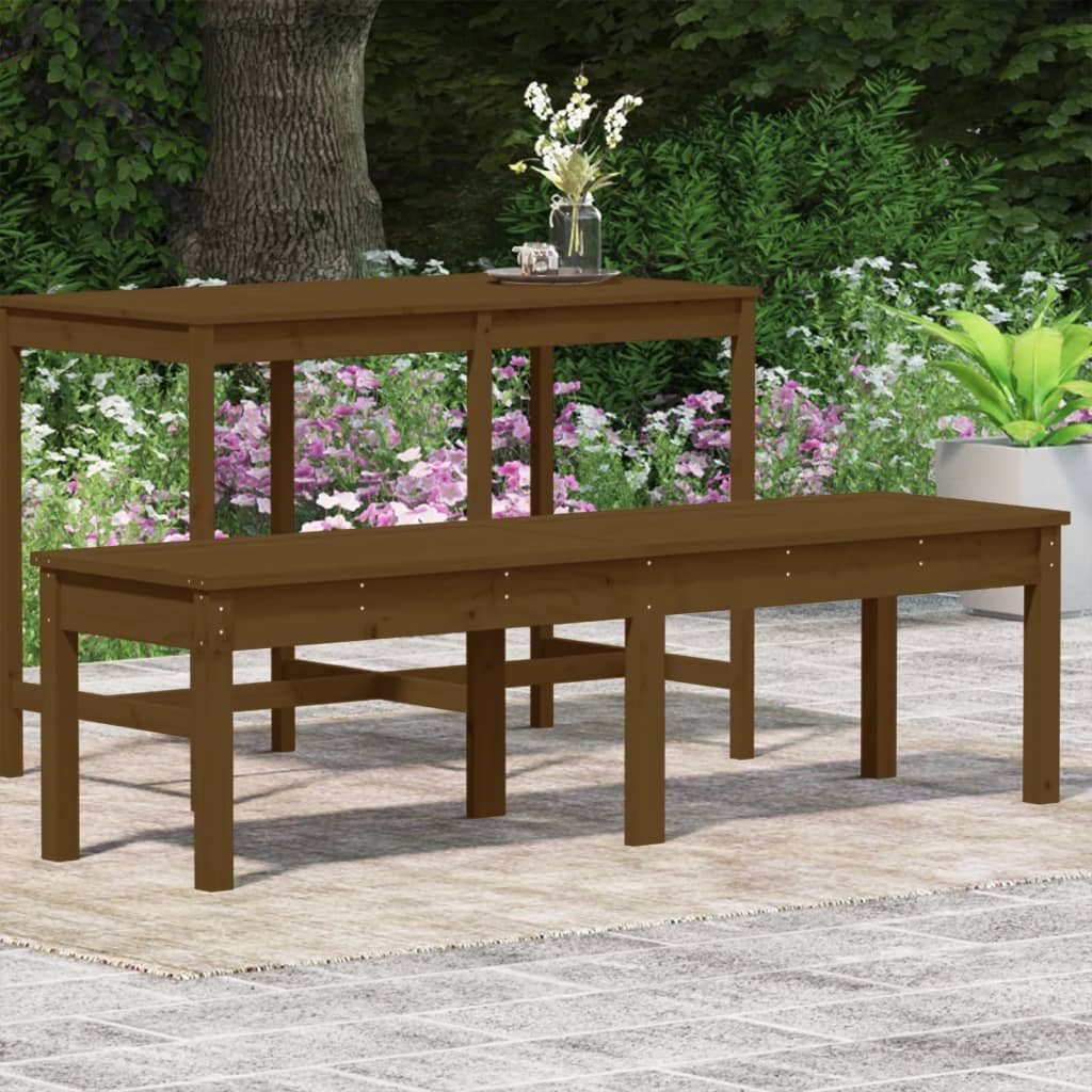 2-Seater Garden Bench Honey Brown 159.5x44x45 cm Solid Wood Pine