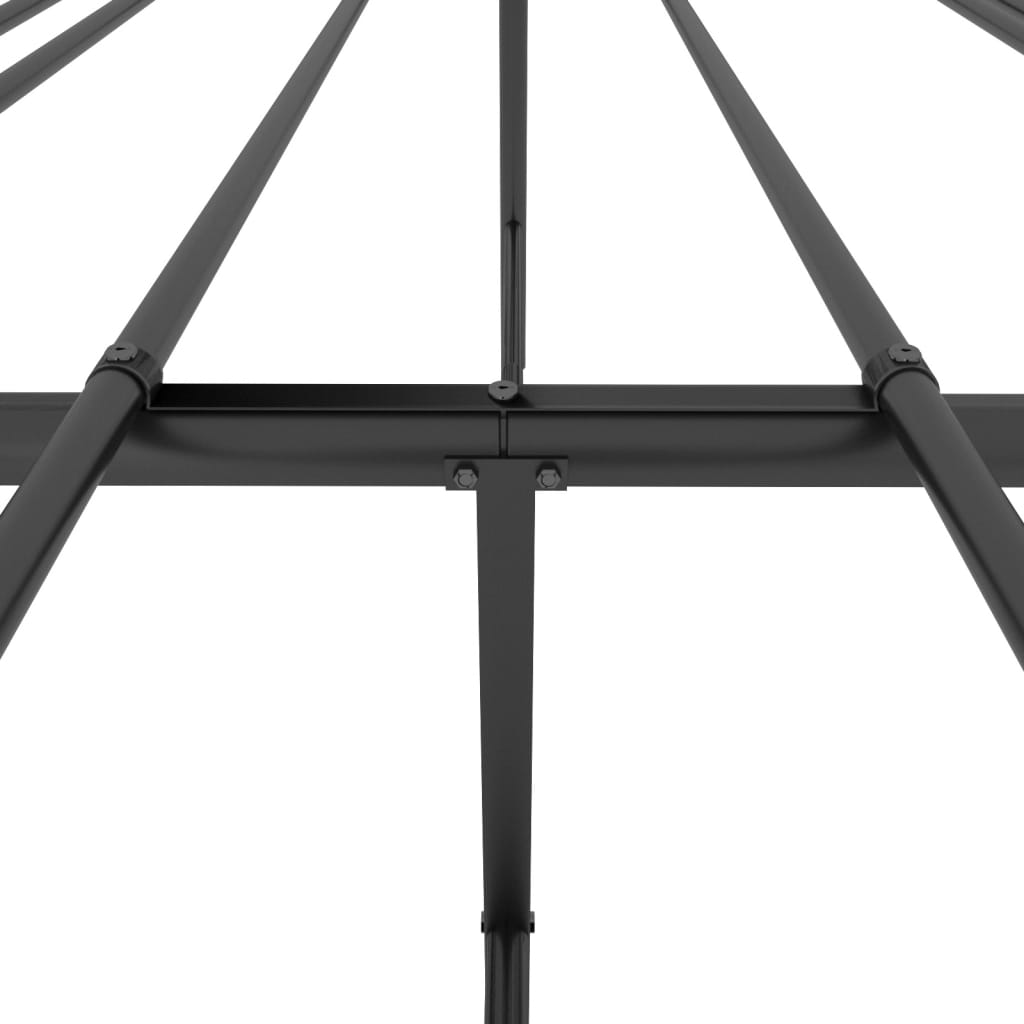 Metal Bed Frame without Mattress with Headboard Black 120x190cm