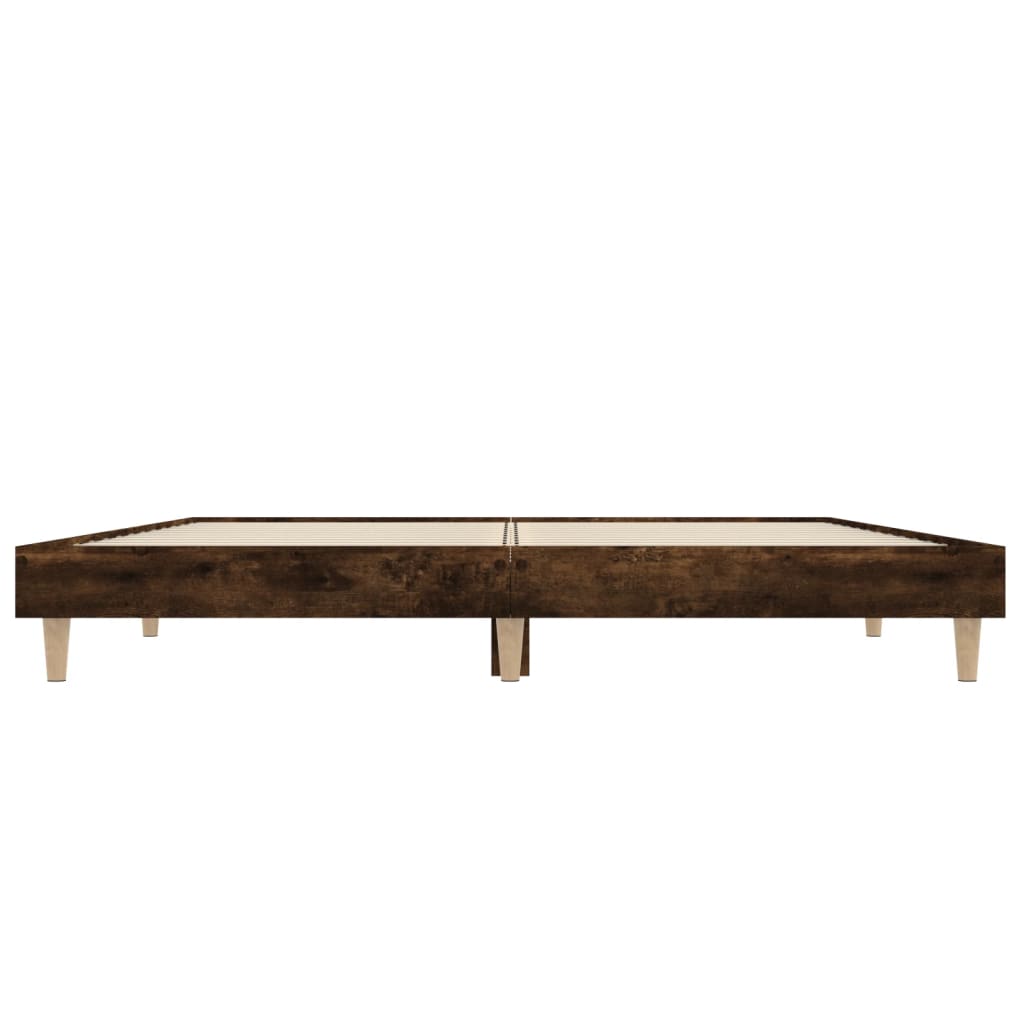 Bed Frame without Mattress Smoked Oak 120x190 cm Small Double Engineered Wood