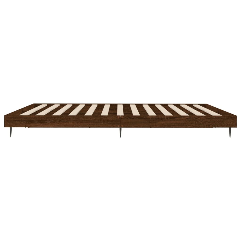 Bed Frame without Mattress Brown Oak 120x200 cm Engineered Wood