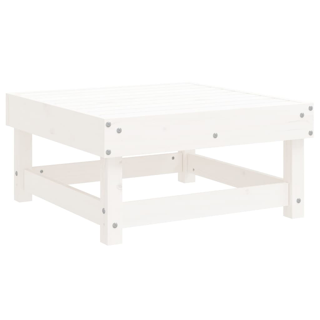 3 Piece Garden Lounge Set White Solid Wood Pine
