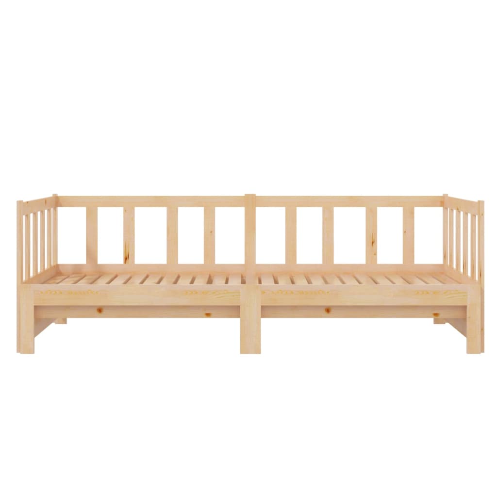 Pull-out Day Bed without Mattress 2x(90x200) cm Solid Wood Pine