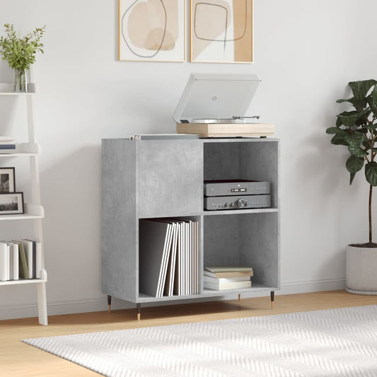 Record Cabinet Concrete Grey 84.5x38x89 cm Engineered Wood